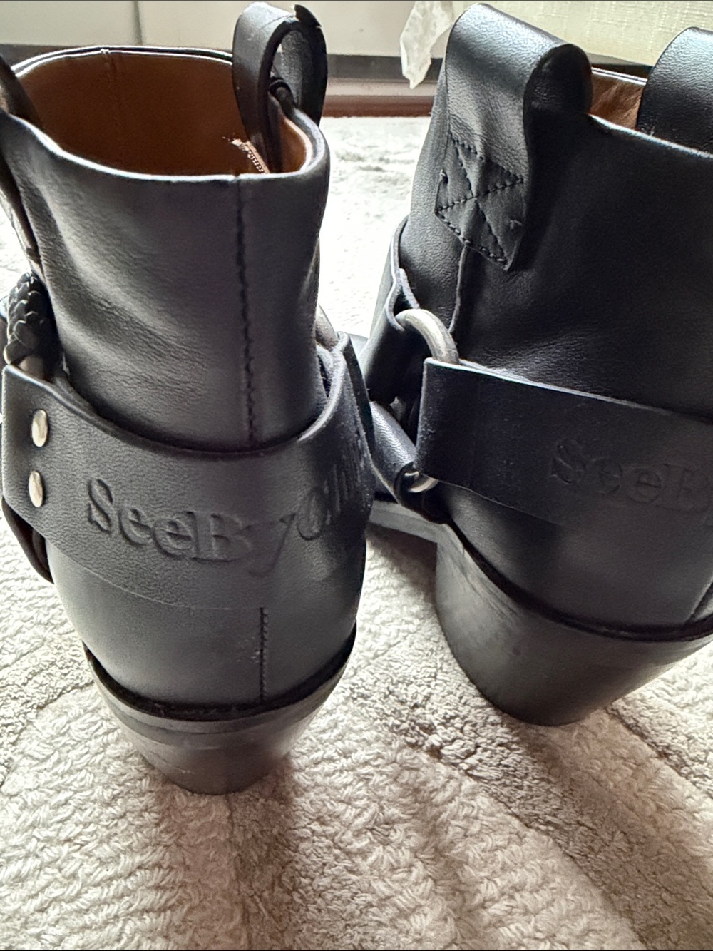 See By Chloe Black Harness Ankle Booties - Picture 5 of 8